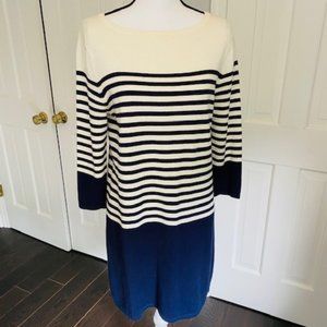 BCBG Maxazria Knit Dress Blue White Striped